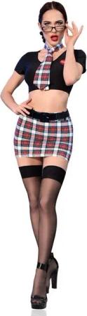 Chilirose Negligé 7-tlg. Lehrerin Kostüm Damen Teacher Set Uniform Outfit Made in EU
