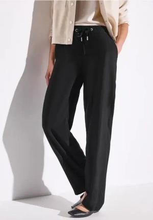 Street One Frauen Wide Leg Hose in Schwarz, Gr: 40
