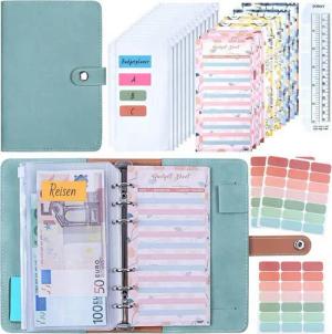 LuxusKollektion Notizbuch Budget Planner Binder Geldumschläge A6 Sparbuch Organizer Cash