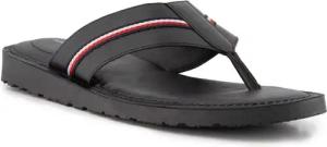 Tommy Hilfiger Herren Zehensandalen schwarz Glattleder