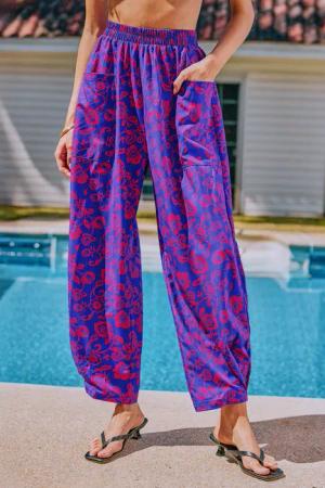 Florale Elastischer Bund Strandhose