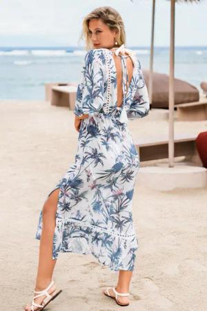 Meadow Breeze Tropisches Strand Maxikleid