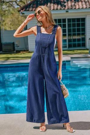Breite Träger Quadratischer Ausschnitt Jumpsuit