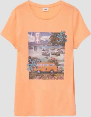 s.Oliver Kurzarmshirt T-Shirt aus Baumwolle mit Fotoprint