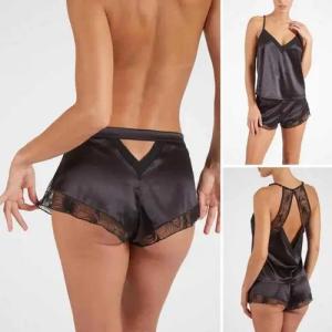Atelier Amour Homewearpants Broadway Shorty Satin schwarz L