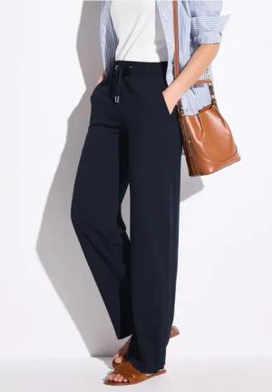 Street One Frauen Wide Leg Hose in Blau, Gr: 34