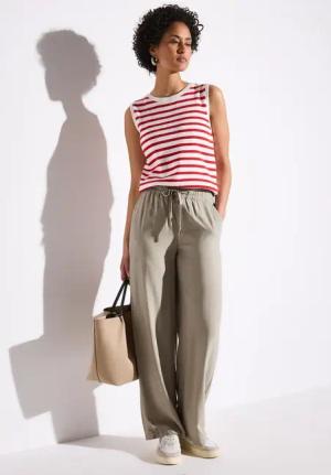 Street One Frauen Wide Leg Hose in Grau, Gr: 38