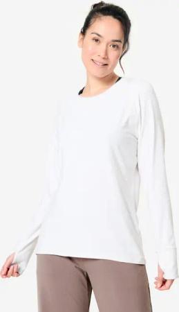 Langarmshirt sanftes Yoga Baumwolle - cremebeige