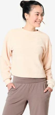 Sweatshirt Damen Fleece Yoga & Meditation - Cocoon beige