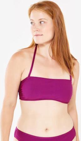 Bikini-Oberteil Bandeau Damen strukturiert Laura violett
