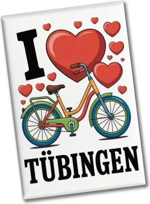 speecheese Magnet I love Tübingen Fahrrad Souvenir Souvenir Magnet
