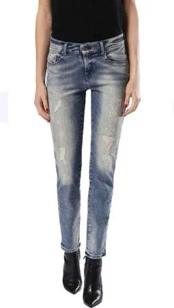 Diesel Straight-Jeans Diesel Sandy 0830J Stretch Damen Jeans Hose Slim Straight
