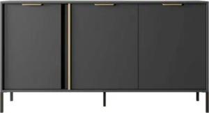 99rooms Kommode Larysa (Sideboard, Highboard), Modern Design, goldene Metallgriffe, Füße: aus Metall in schwarz