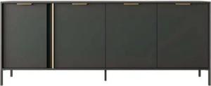 99rooms Kommode Larysa (Sideboard, Highboard), Modern Design, goldene Metallgriffe, Füße: aus Metall in schwarz