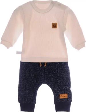 La Bortini Langarmshirt & Hose Baby Anzug Set Pulli und Schlupfhose in creme blau Zweiteiler für Neugeborene, 50 56 62 68 74 80 86 92 98