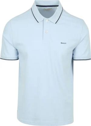 Gant Tipping Piqué Poloshirt Hellblau - Größe M