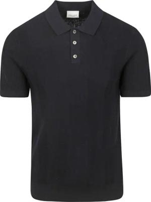 Profuomo Poloshirt Linen Blend Herringbone Navy - Größe M