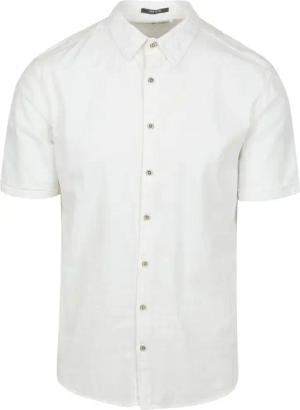 No Excess Short Sleeve Hemd Linen Blend Weiß - Größe XL
