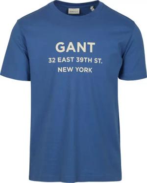 Gant T-shirt Graphic Logo Rich Blau - Größe 3XL