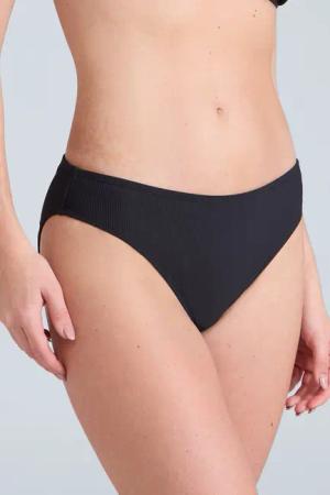 Florence Gerippte Bikini-Hose für Damen - Schwarz