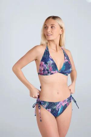 Iona Gemusterter Damen Triangle Bikini-Top - Dark Blau