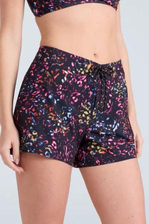 Aurora Gemusterte Damen Mini-Boardshorts - Schwarz