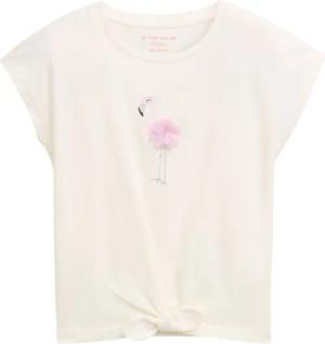 TOM TAILOR Mädchen T-Shirt mit Knoten-Detail, weiß, Uni, Gr. 116/122
