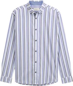 TOM TAILOR Herren Regular Fit Hemd aus Baumwolle, blau, Gestreift, Gr. XXL