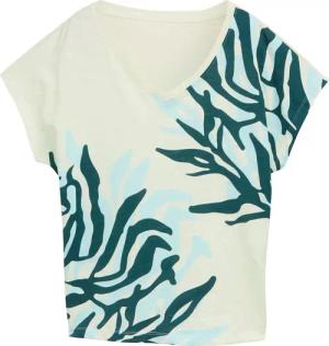 TOM TAILOR Damen T-Shirt mit Print, grün, Uni, Gr. S