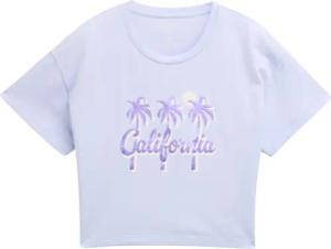 TOM TAILOR Mädchen Cropped T-Shirt mit Print, lila, Uni, Gr. 164
