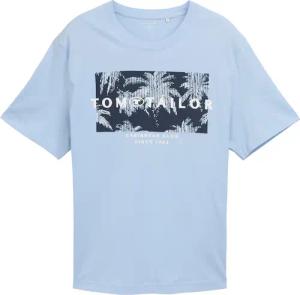 TOM TAILOR Herren Plus Size -T-Shirt mit Print, blau, Uni, Gr. 2XL