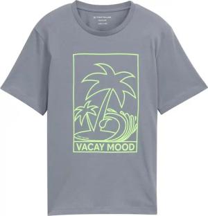 TOM TAILOR Jungen T-Shirt mit Print, grau, Uni, Gr. 140