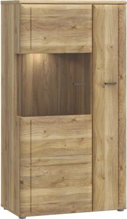 FORTE Vitrine "Akinori", (B/H/T 75,1/140/41,8 cm), Highboardvitrine, Glastüre, Soft Close, MDF Front