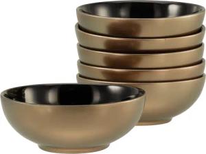 CreaTable Müslischale "Golden Days, Schale 6-tlg", 6 tlg., aus Steinzeug, Goldfarbene Spezialglasur