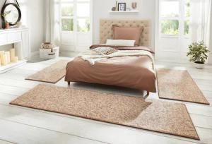 HANSE Home Bettumrandung "Wolly 2", (3 tlg.), Bettvorleger, 3-teiliger Läufer Set, Unifarben, Kurzflor, Bettläufer