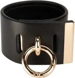 Asche & Gold Lederarmband Beatrice Armband Cuff schwarz/gold