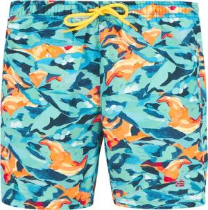NAPAPIJRI Herren Badeshorts orange,multicolor Gemustert,Mit Prints