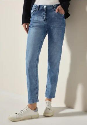 Cecil Damen Jeans mit Turn-Up Detail in Blau, Gr: 32