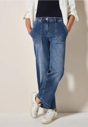 Cecil Damen Wide Leg Jeans in Blau, Gr: 29