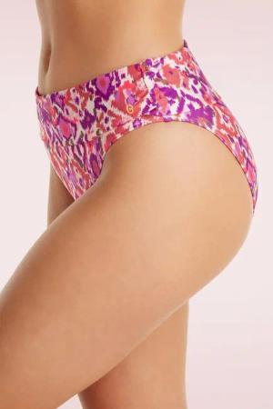Flipover Summer Ikat Bikinihose in Lila und Multi