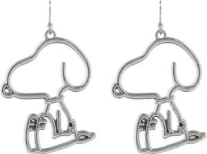 Peanuts Ohrhänger - Snoopy - für Damen - silberfarben - Lizenzierter Fanartikel