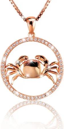PAVELS Kette mit Anhänger Shine Krebs, Elegante Sternzeichenkette für den Krebs