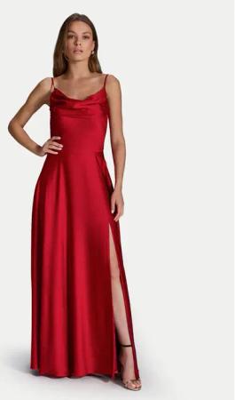 Swing Abendkleid 5AI13600 Rot Slim Fit
