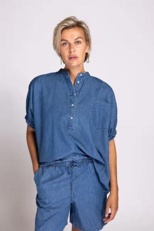 Zhrill Blusenshirt "PARA", Denim-Look, mit Knopfleiste