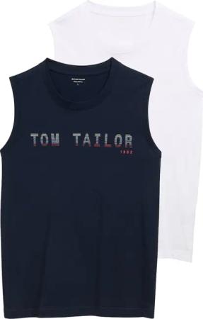 TOM TAILOR T-Shirt, (Packung, 2 tlg.), mit Logo-Print