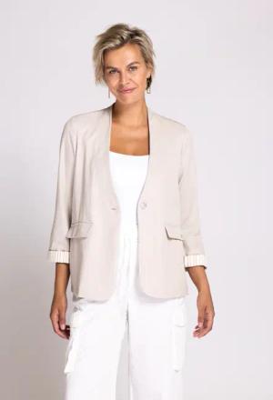 Zhrill Jackenblazer "LINIE", mit 1-Knopf-Verschluss, Leinenmix