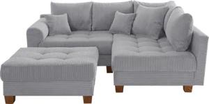 Home affaire Ecksofa Rice L-Form inkl. Hocker, Set, mit Bonnellfederkern, Hocker & Kissen, Ottomane beidseitig montierbar