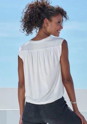 LASCANA Shirttop mit Schulterraffung aus weichem Viskose-Stretch