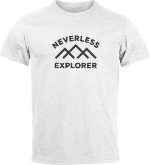 Neverless Print-Shirt Herren T-Shirt Aufdruck Outdoor Shirt mit Bergmotiv & Statement Print mit Print