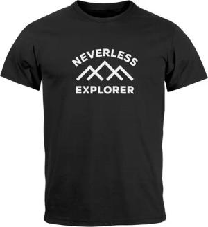 Neverless Print-Shirt Herren T-Shirt Aufdruck Outdoor Shirt mit Bergmotiv & Statement Print mit Print